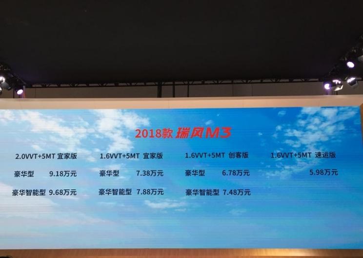  瑞风汽车,瑞风M4,瑞风M3